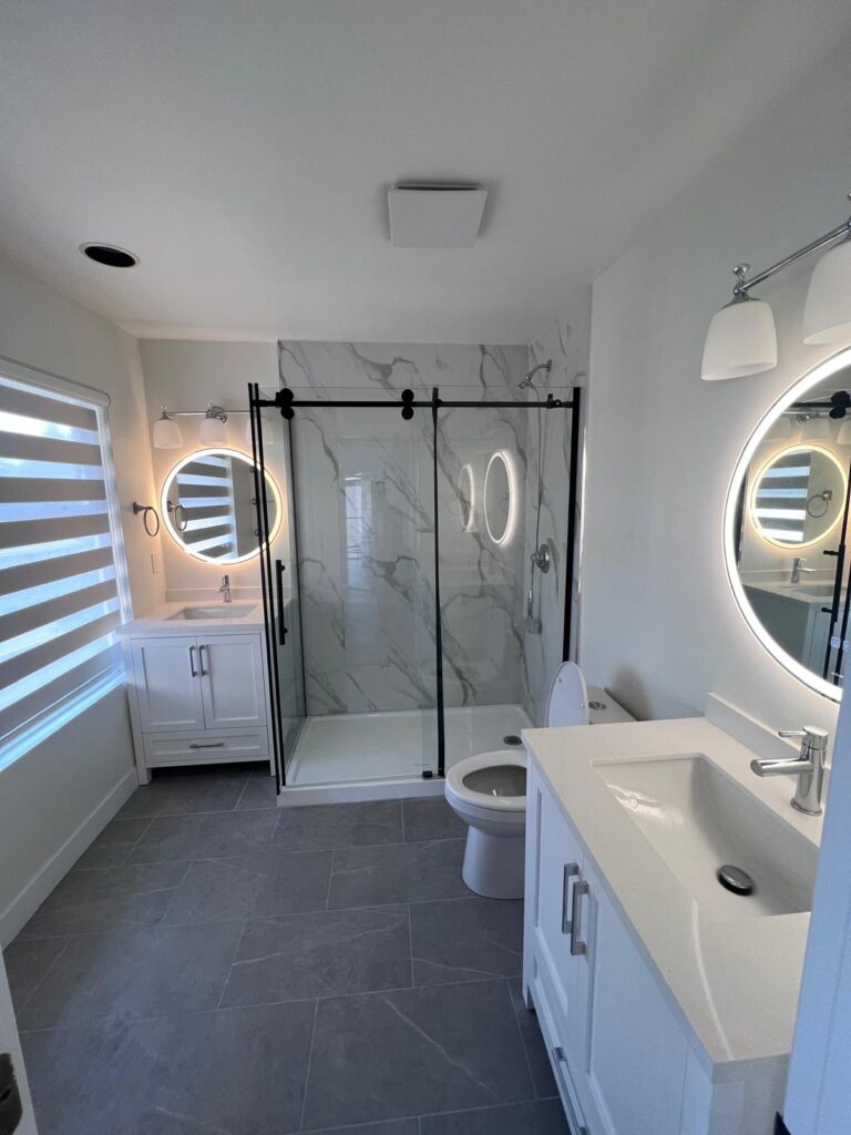Licensed Renovation Contractors Vancouver Residential and Commercial Services 6 Bathroom renovation completed from start to finish in West Vancouver with modern finishes