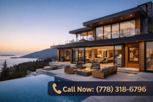 Luxury home renovation in West Vancouver with modern ocean-view house and Call Now phone number (778) 318-6796