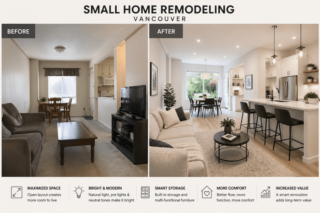Small Home Remodeling Vancouver: Smart Ideas for Limited Space 1 Small home renovation Vancouver with space saving design modern interior and open layout transformation